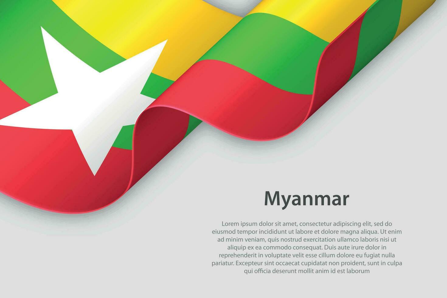 3d Band mit National Flagge Myanmar isoliert auf Weiß Hintergrund vektor