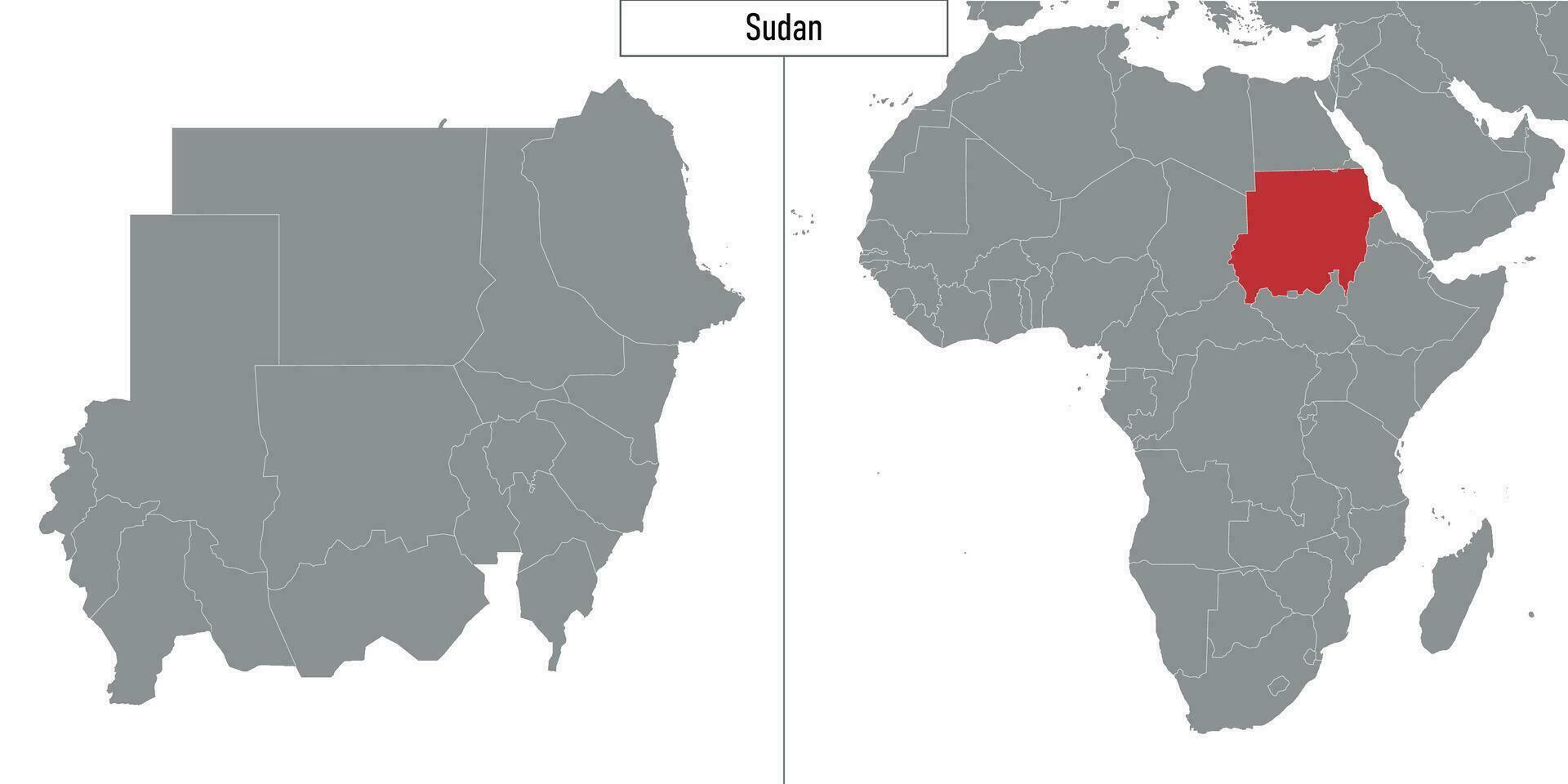 Karta av sudan och plats på afrika Karta vektor