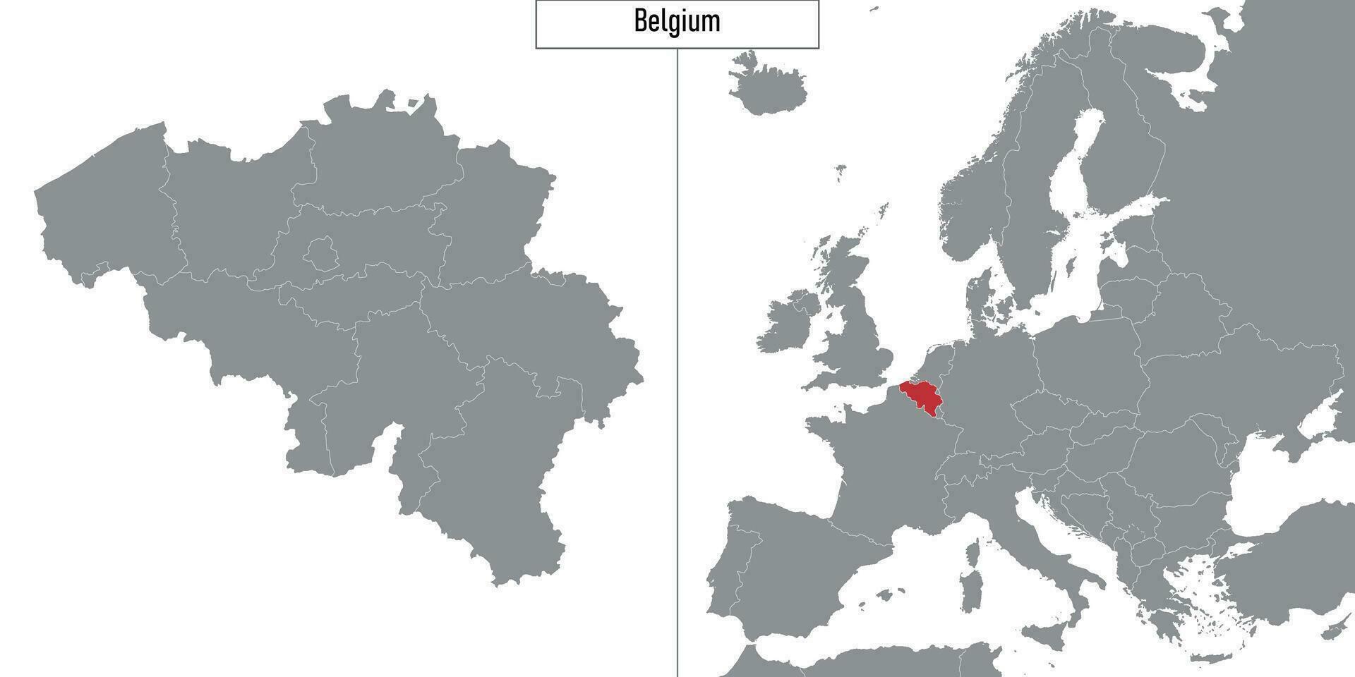 Karta av belgien och plats på Europa Karta vektor