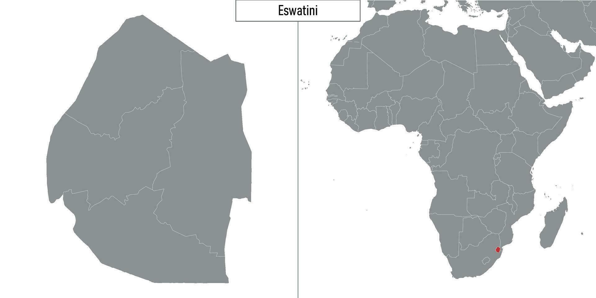 Karta av eswatini och plats på afrika Karta vektor
