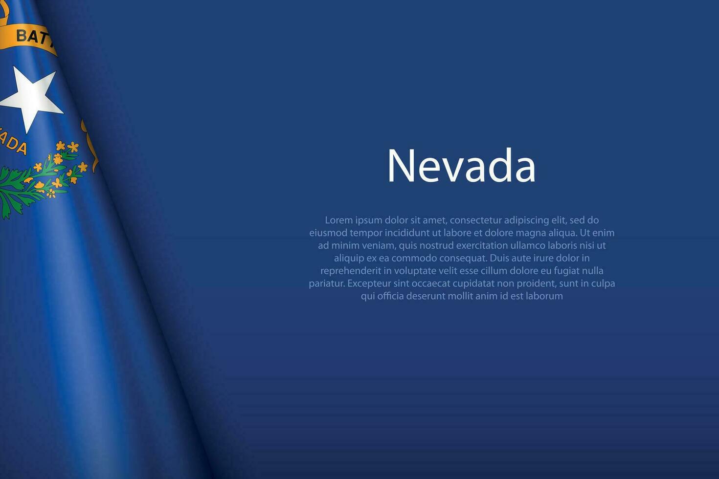 Flagge Nevada, Zustand von vereinigt Zustände, isoliert auf Hintergrund mit Copyspace vektor