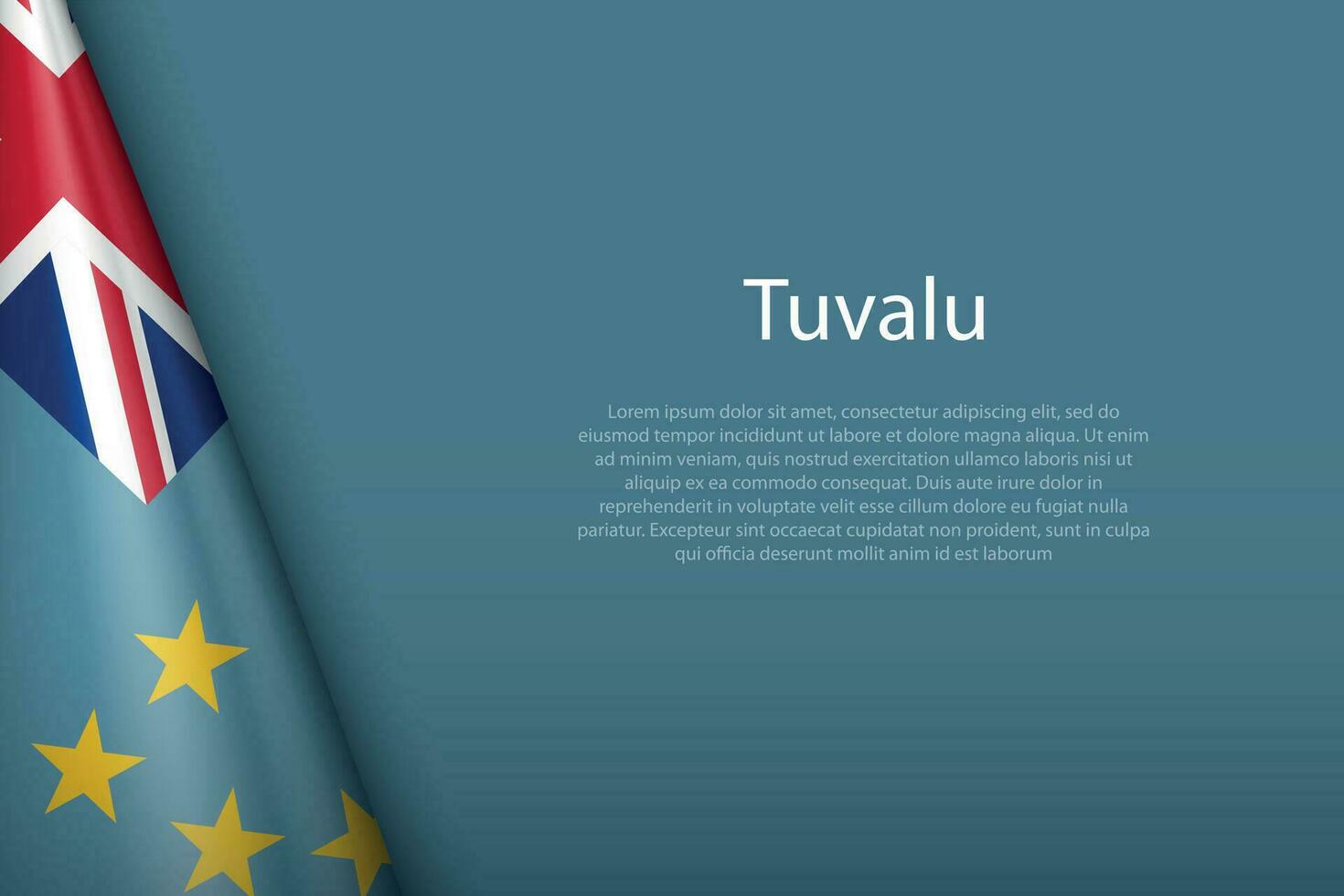 National Flagge Tuvalu isoliert auf Hintergrund mit Copyspace vektor