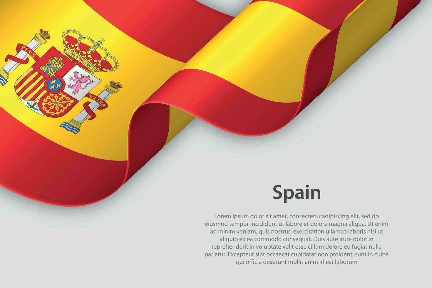 3d band med nationell flagga Spanien isolerat på vit bakgrund vektor