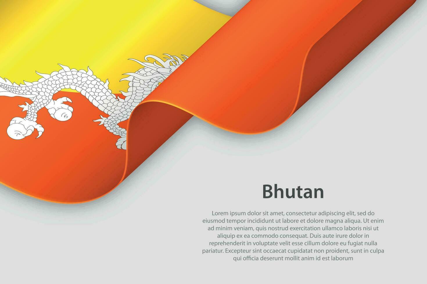 3d band med nationell flagga bhutan isolerat på vit bakgrund vektor