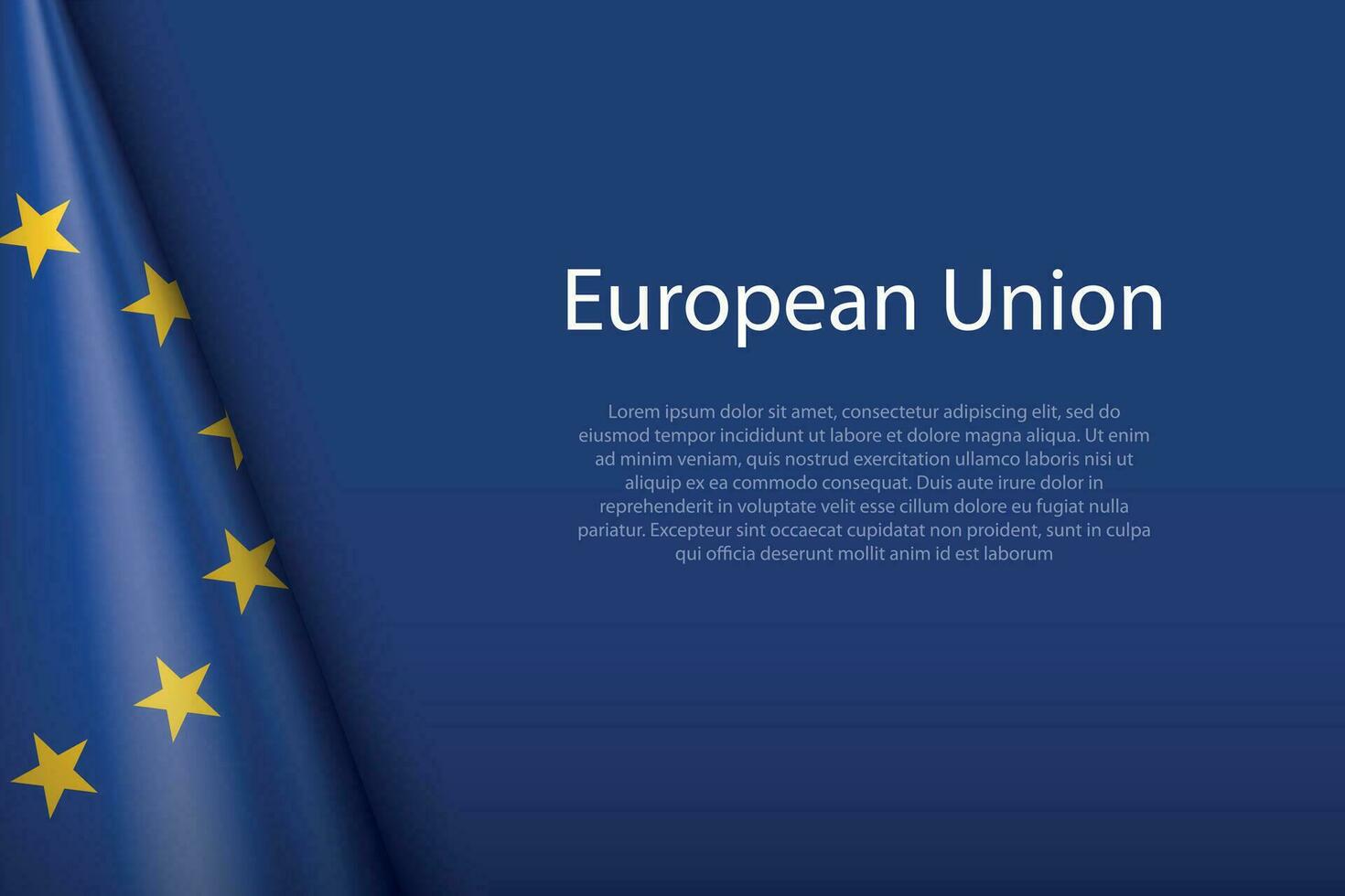 National Flagge europäisch Union isoliert auf Hintergrund mit Copyspace vektor