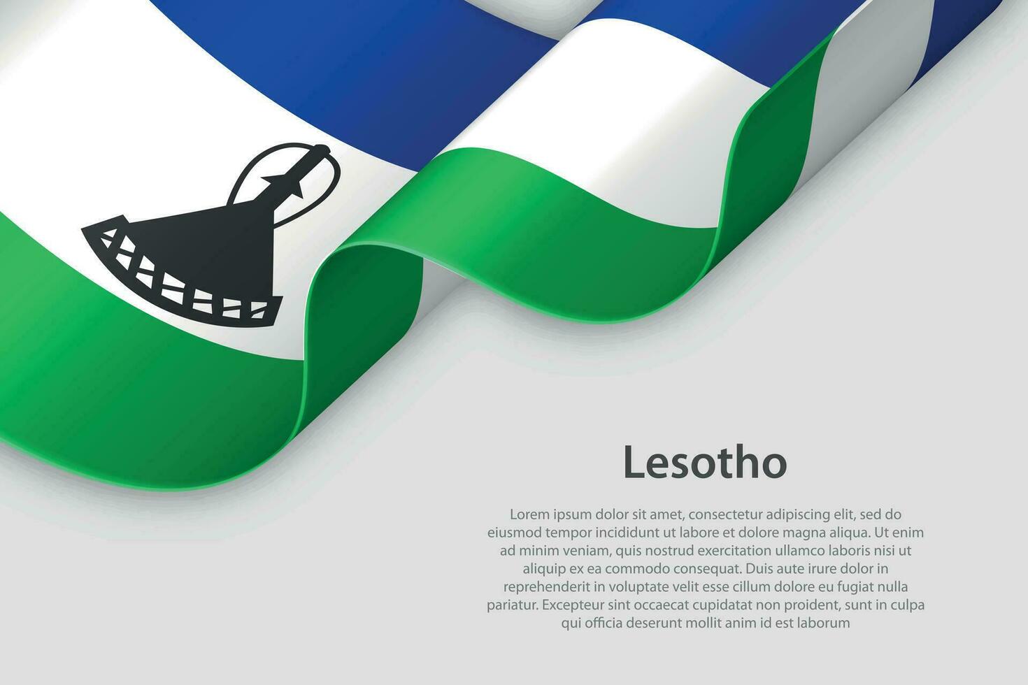 3d band med nationell flagga lesotho isolerat på vit bakgrund vektor