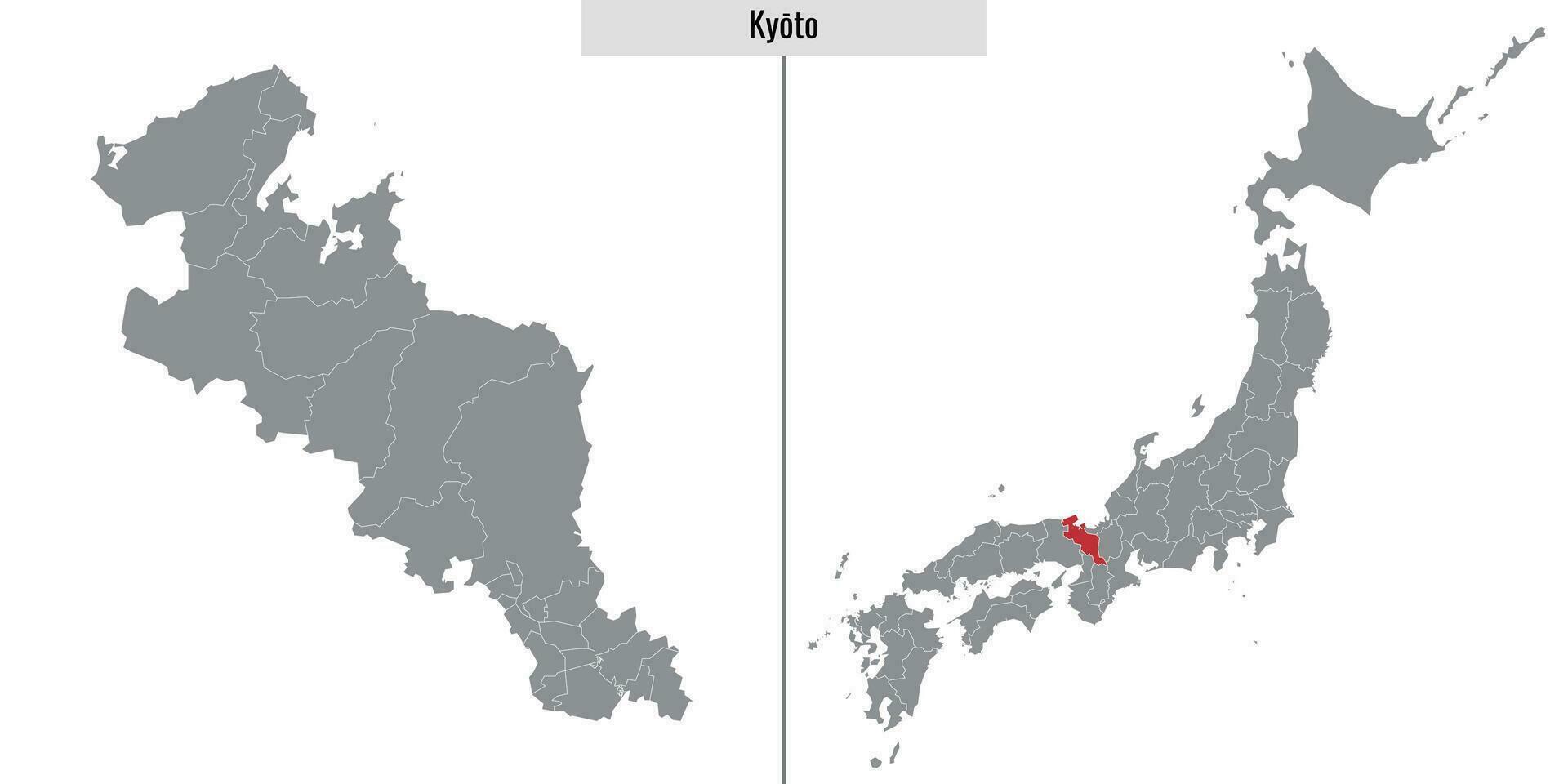 Karta prefektur av japan vektor