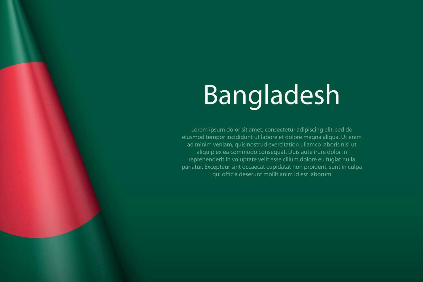 National Flagge Bangladesch isoliert auf Hintergrund mit Copyspace vektor