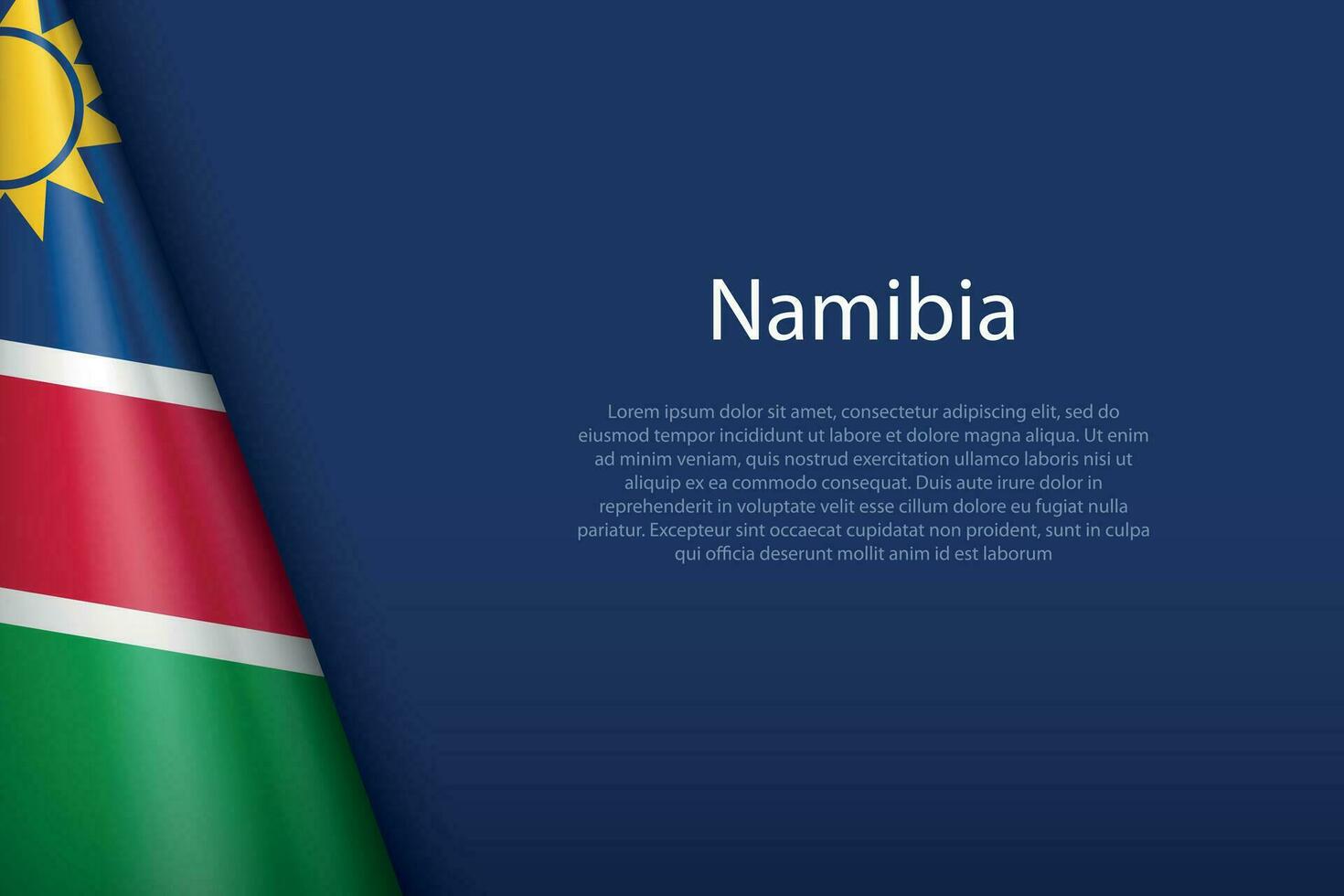 nationell flagga namibia isolerat på bakgrund med copy vektor