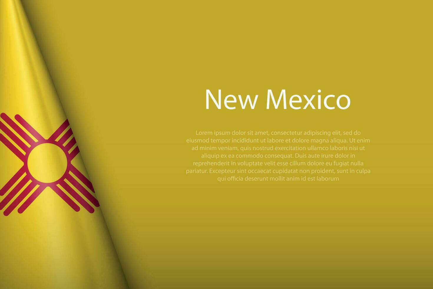 Flagge Neu Mexiko, Zustand von vereinigt Zustände, isoliert auf Hintergrund mit Copyspace vektor