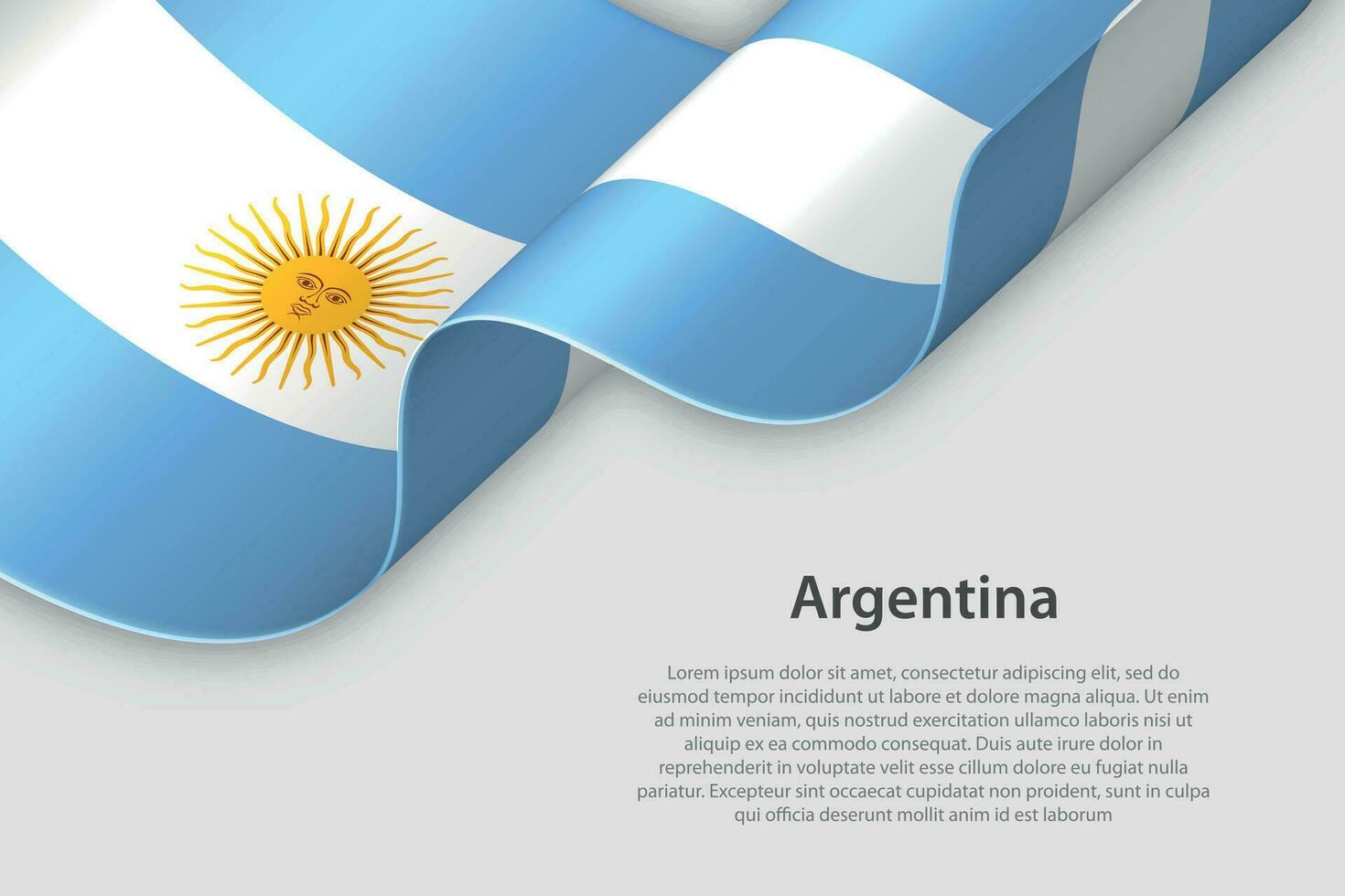 3d band med nationell flagga argentina isolerat på vit bakgrund vektor