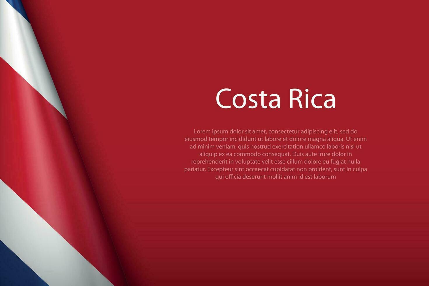 nationell flagga costa rica isolerat på bakgrund med copy vektor