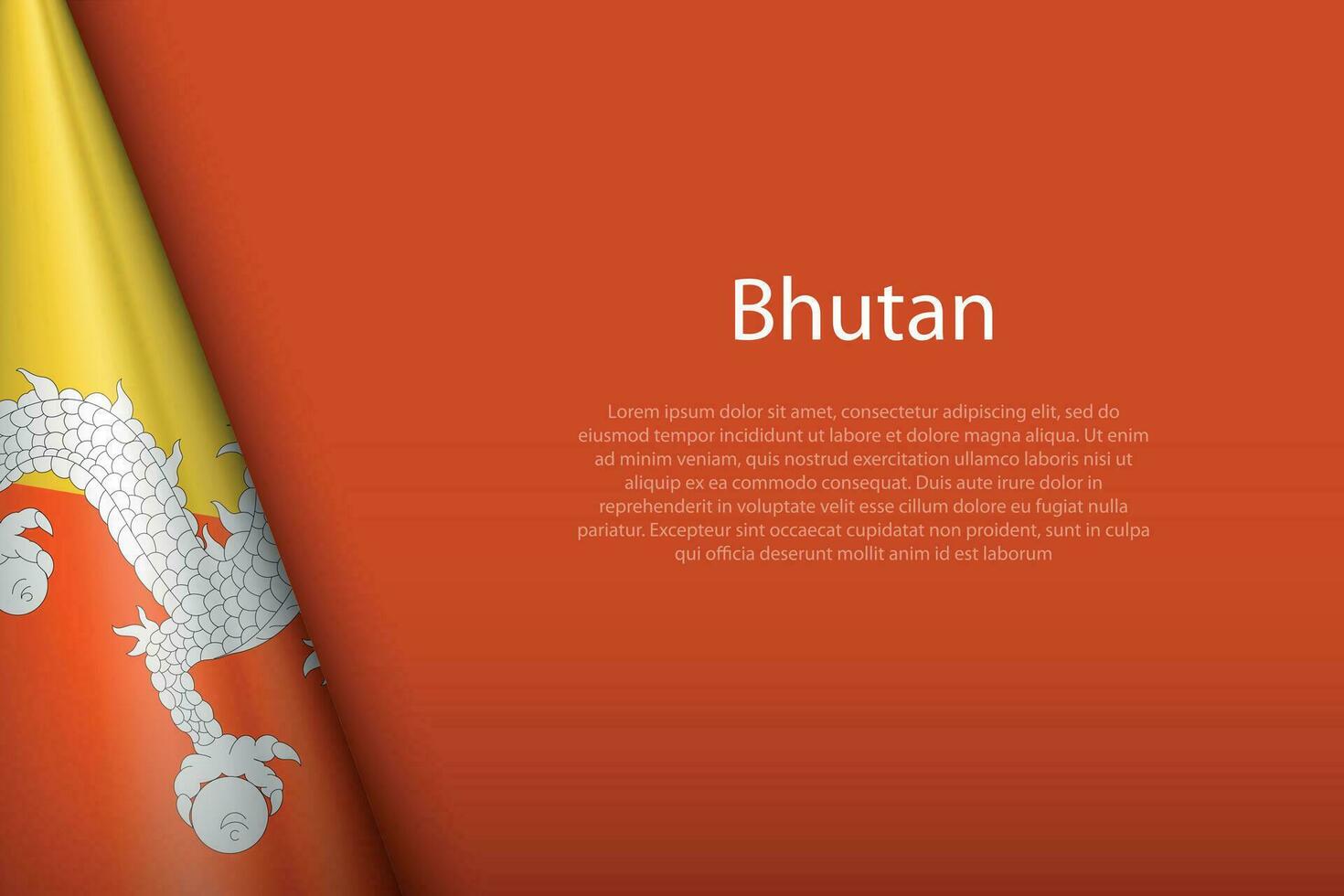 nationell flagga bhutan isolerat på bakgrund med copy vektor