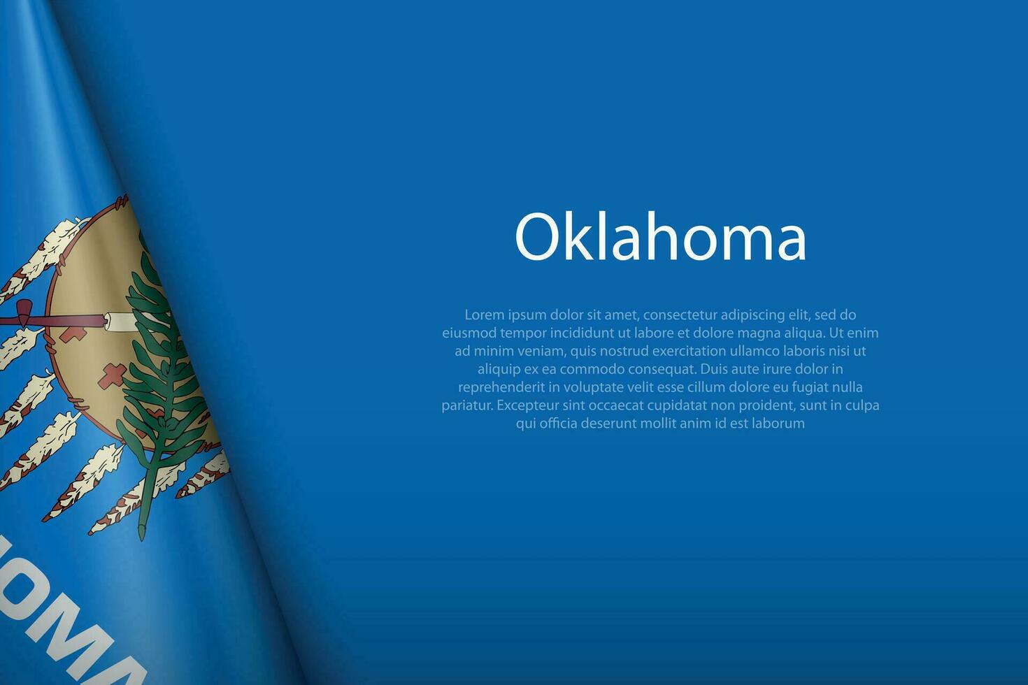 flagga Oklahoma, stat av förenad stater, isolerat på bakgrund med copy vektor