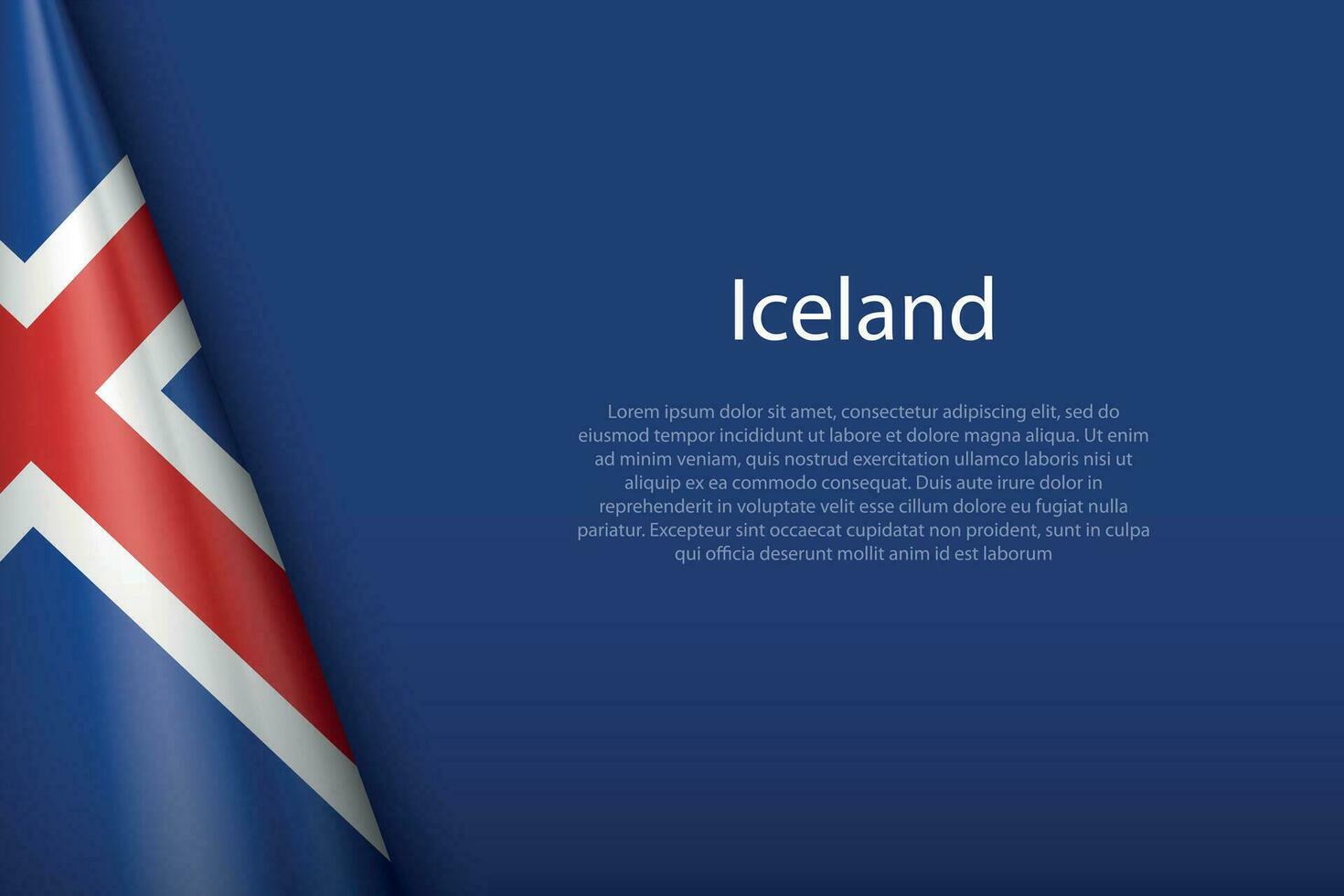 National Flagge Island isoliert auf Hintergrund mit Copyspace vektor