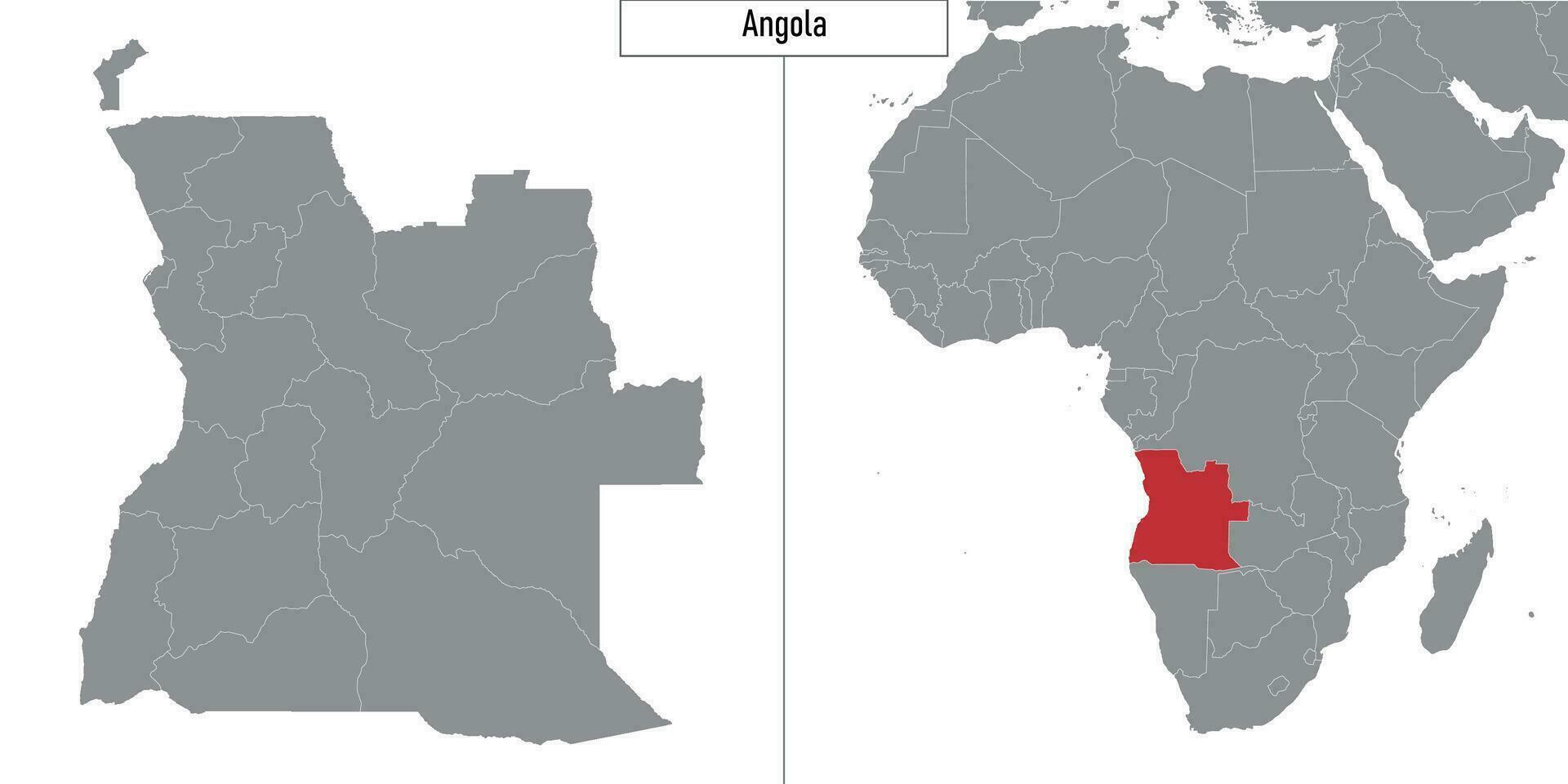 Karte von Angola und Ort auf Afrika Karte vektor