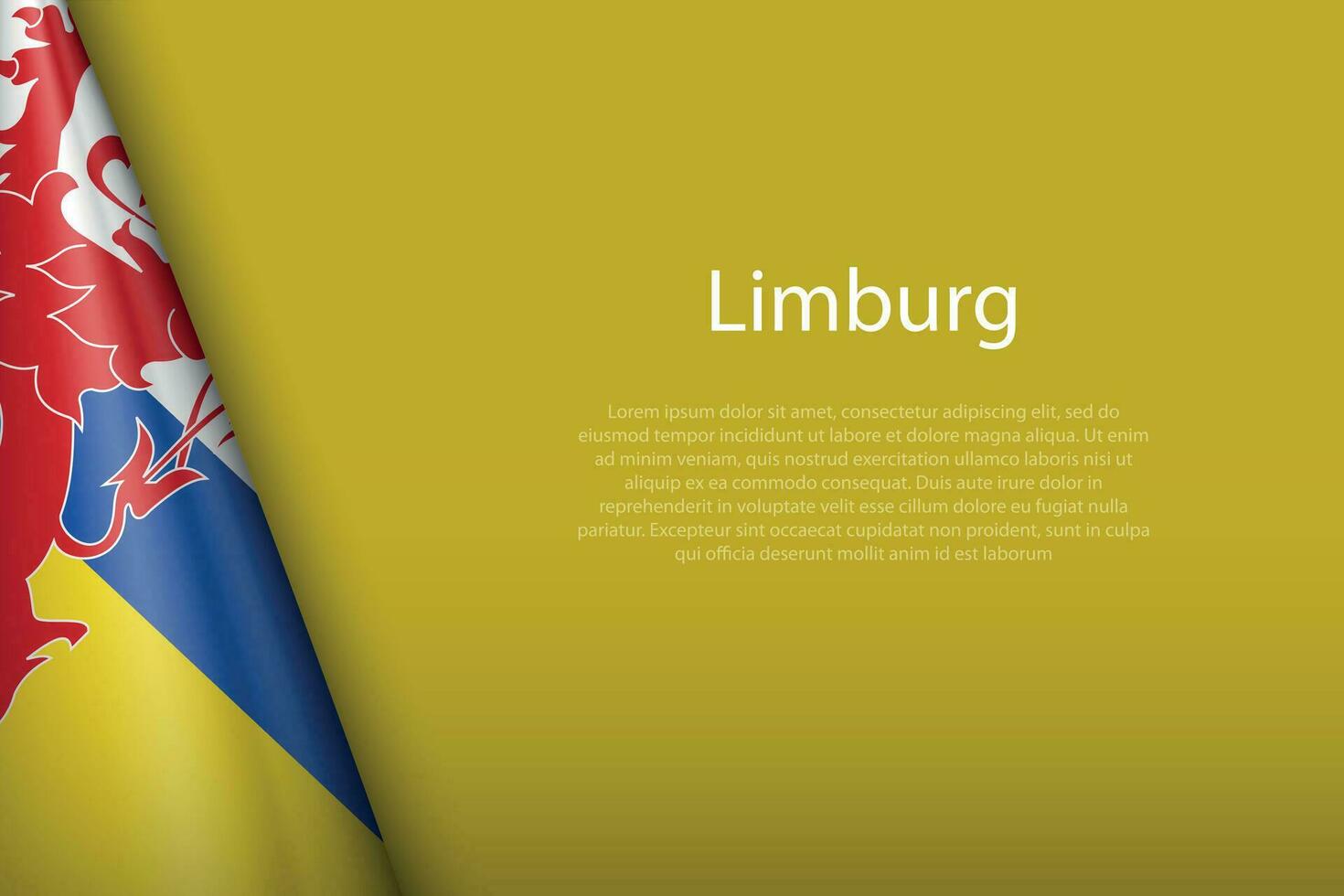 Flagge Limburg, Zustand von Niederlande, isoliert auf Hintergrund mit Copyspace vektor