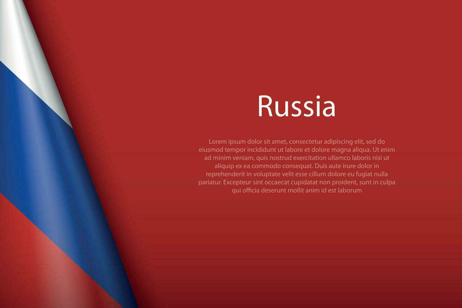National Flagge Russland isoliert auf Hintergrund mit Copyspace vektor