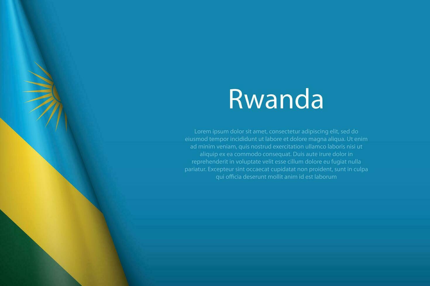 National Flagge Ruanda isoliert auf Hintergrund mit Copyspace vektor