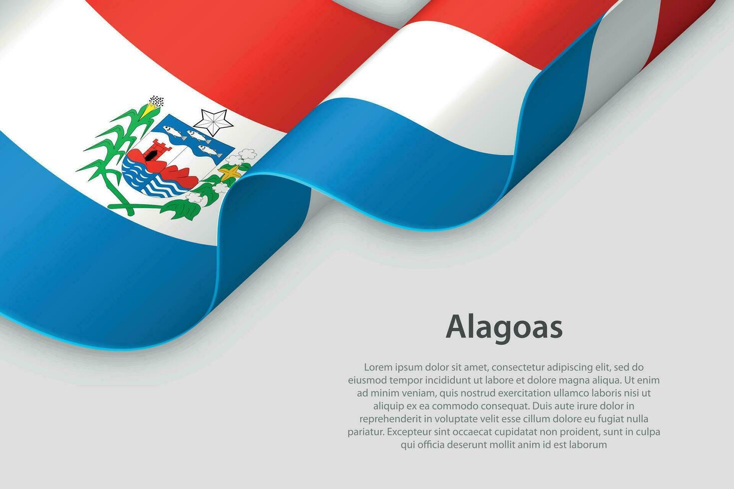 3d band med flagga alagoas. brasiliansk stat. isolerat på vit bakgrund vektor
