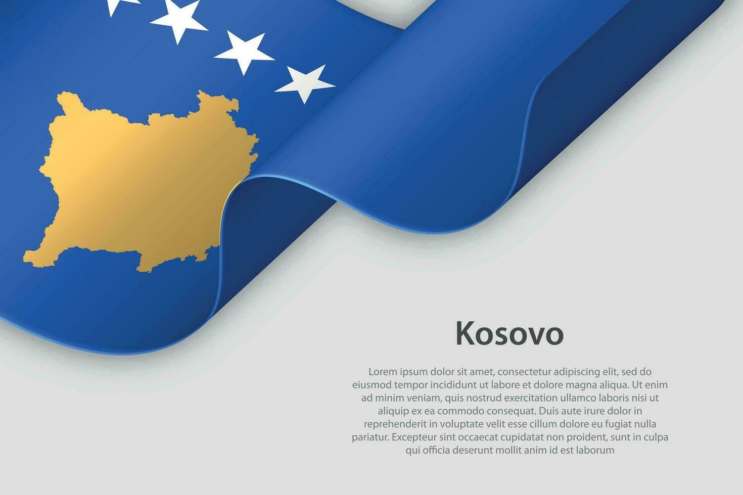 3d band med nationell flagga kosovo isolerat på vit bakgrund vektor