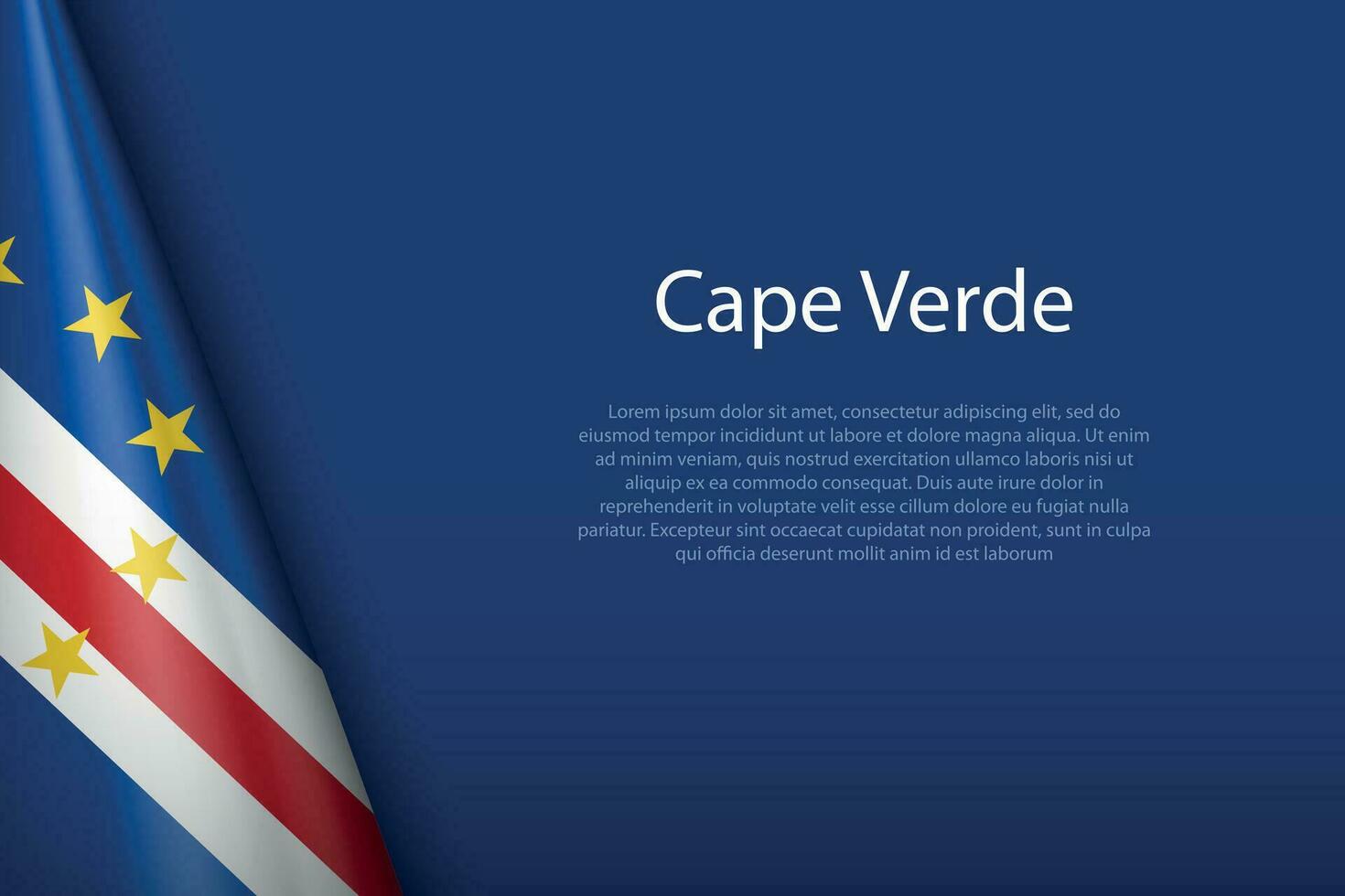 National Flagge Kap verde isoliert auf Hintergrund mit Copyspace vektor
