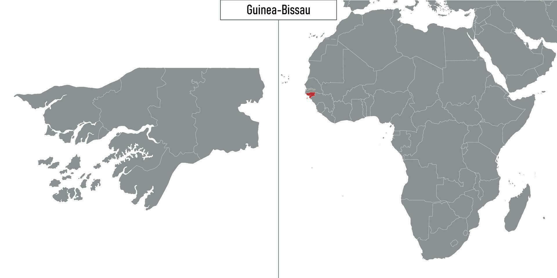 Karta av guinea-bissau och plats på afrika Karta vektor