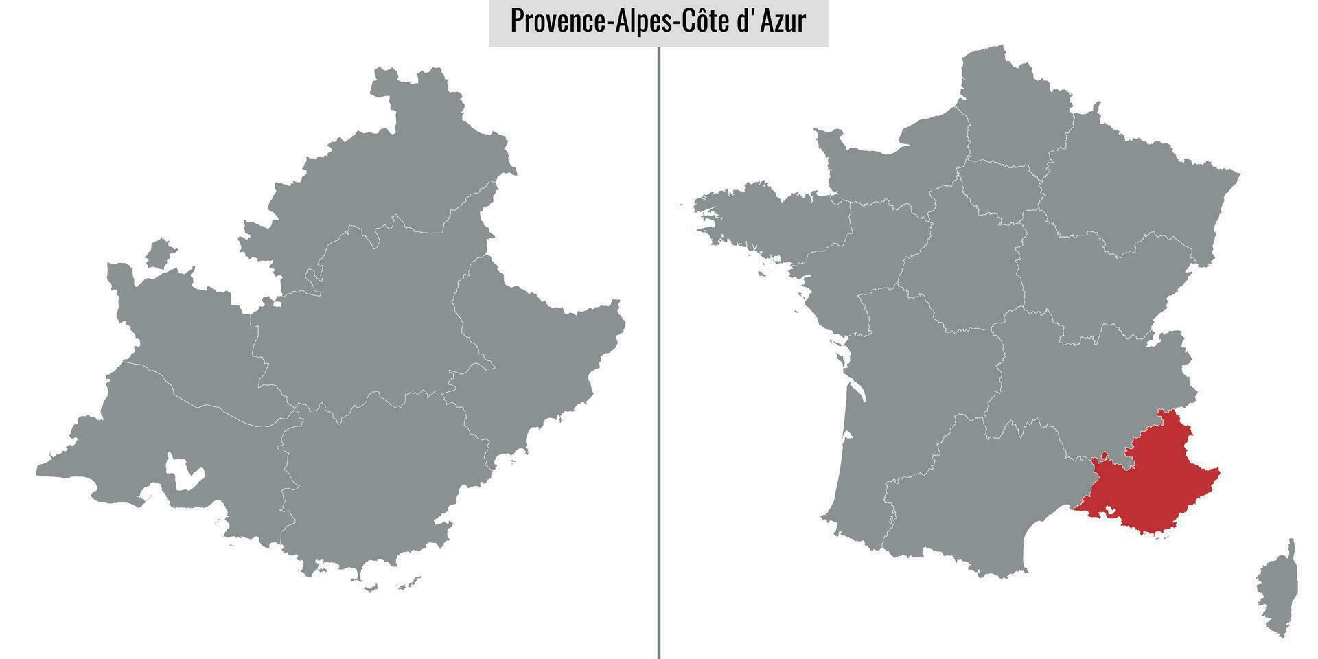 Karta område av provence alpes cote d'azur vektor
