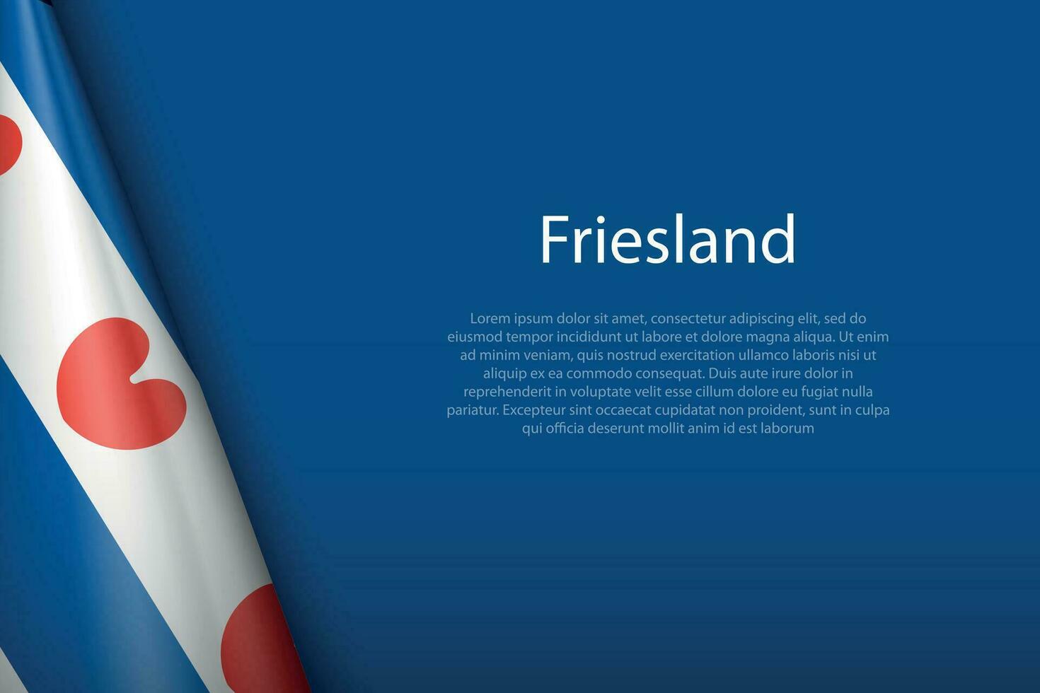 flagga friesland, stat av Nederländerna, isolerat på bakgrund med copy vektor