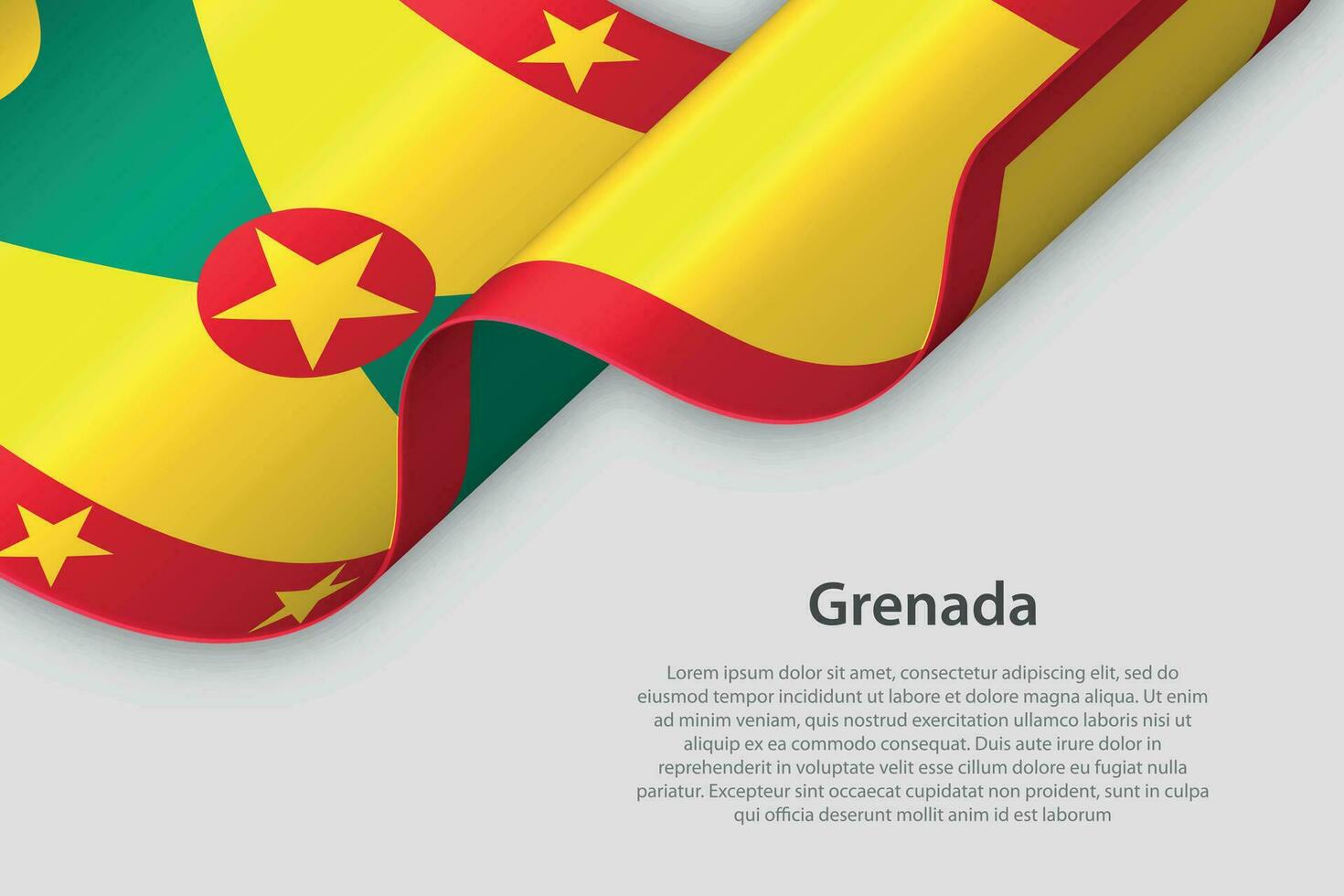 3d band med nationell flagga grenada isolerat på vit bakgrund vektor