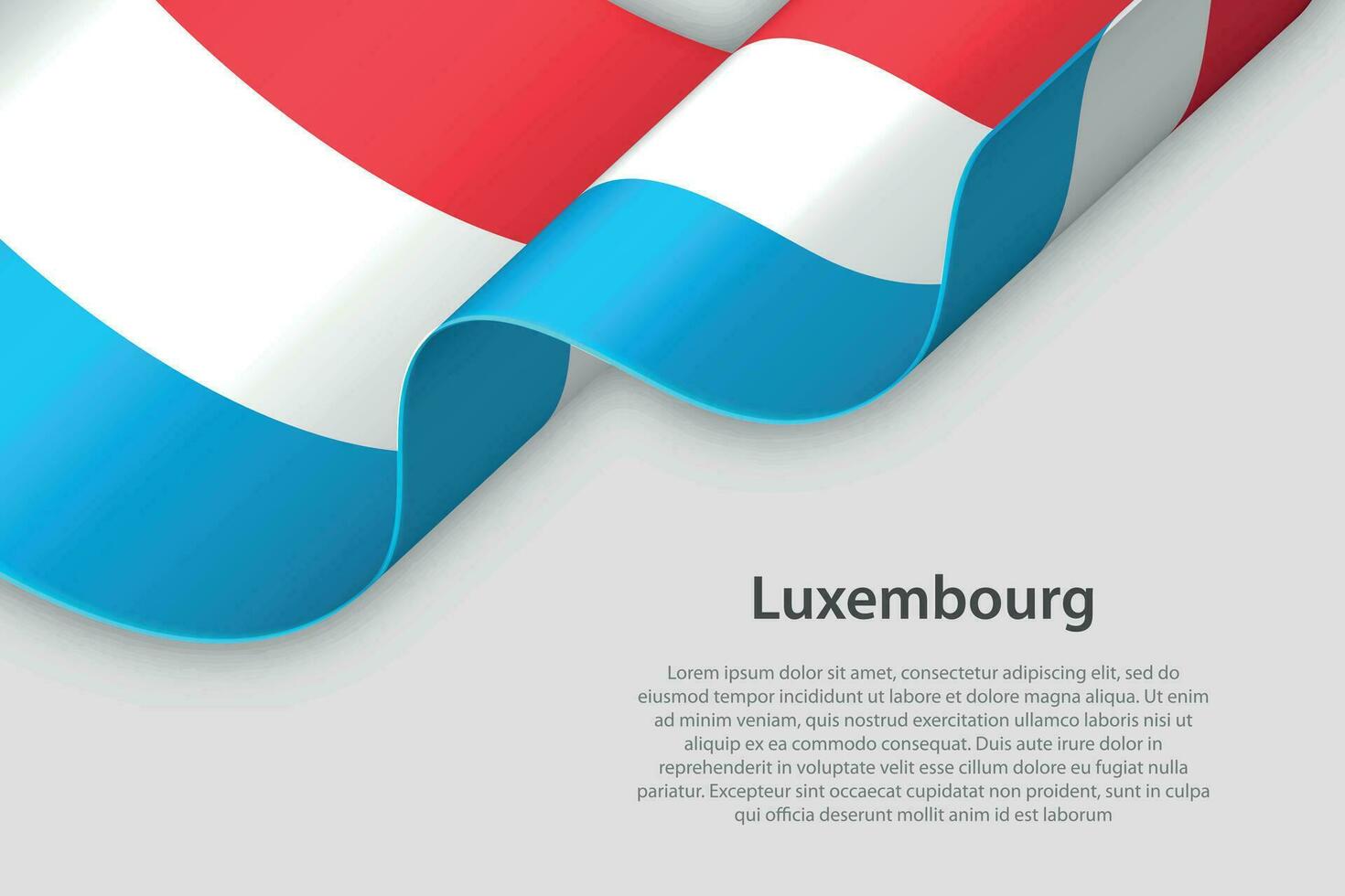 3d band med nationell flagga luxemburg isolerat på vit bakgrund vektor