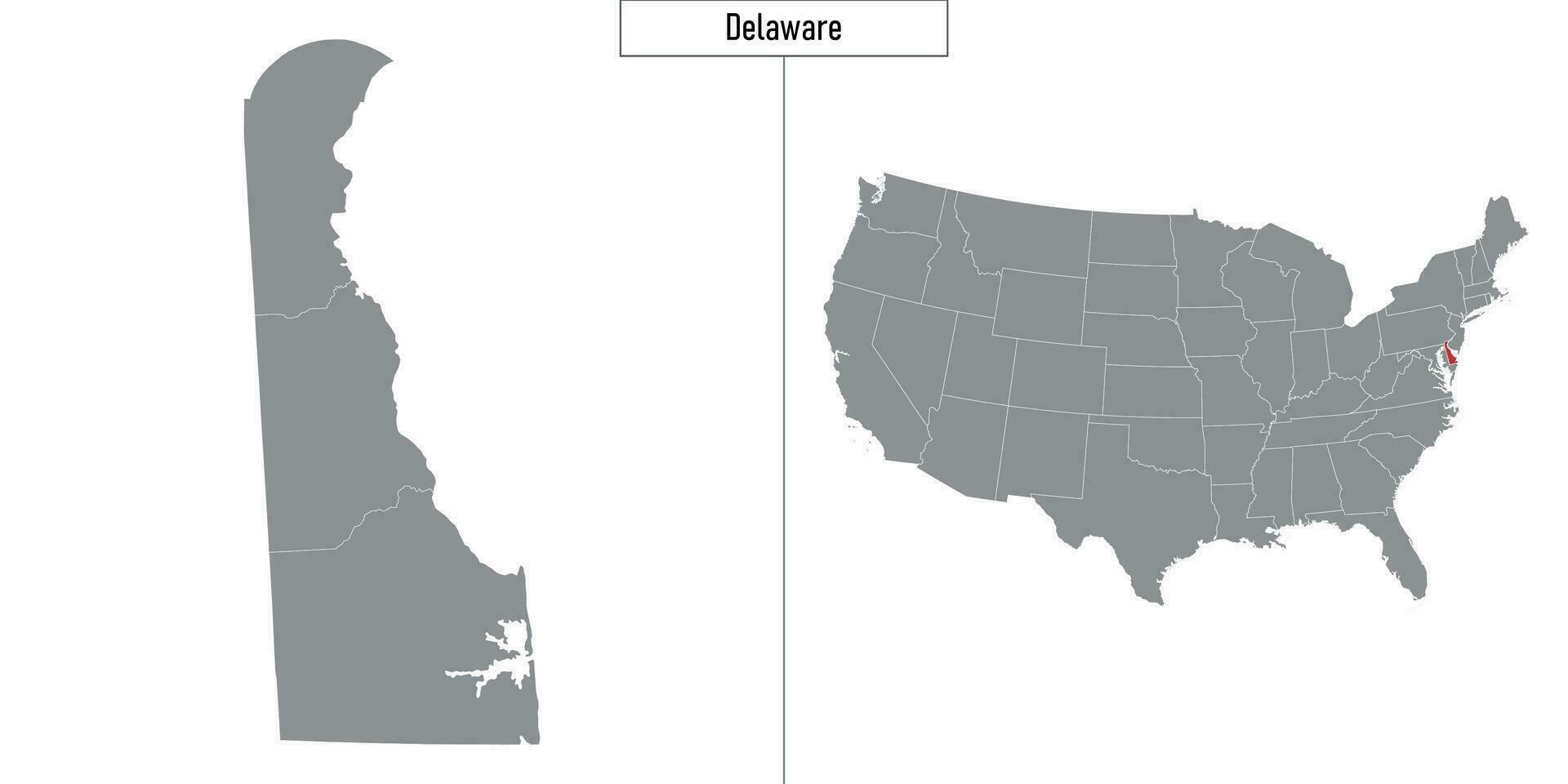 Karte von Delaware Zustand von vereinigt Zustände und Ort auf USA Karte vektor
