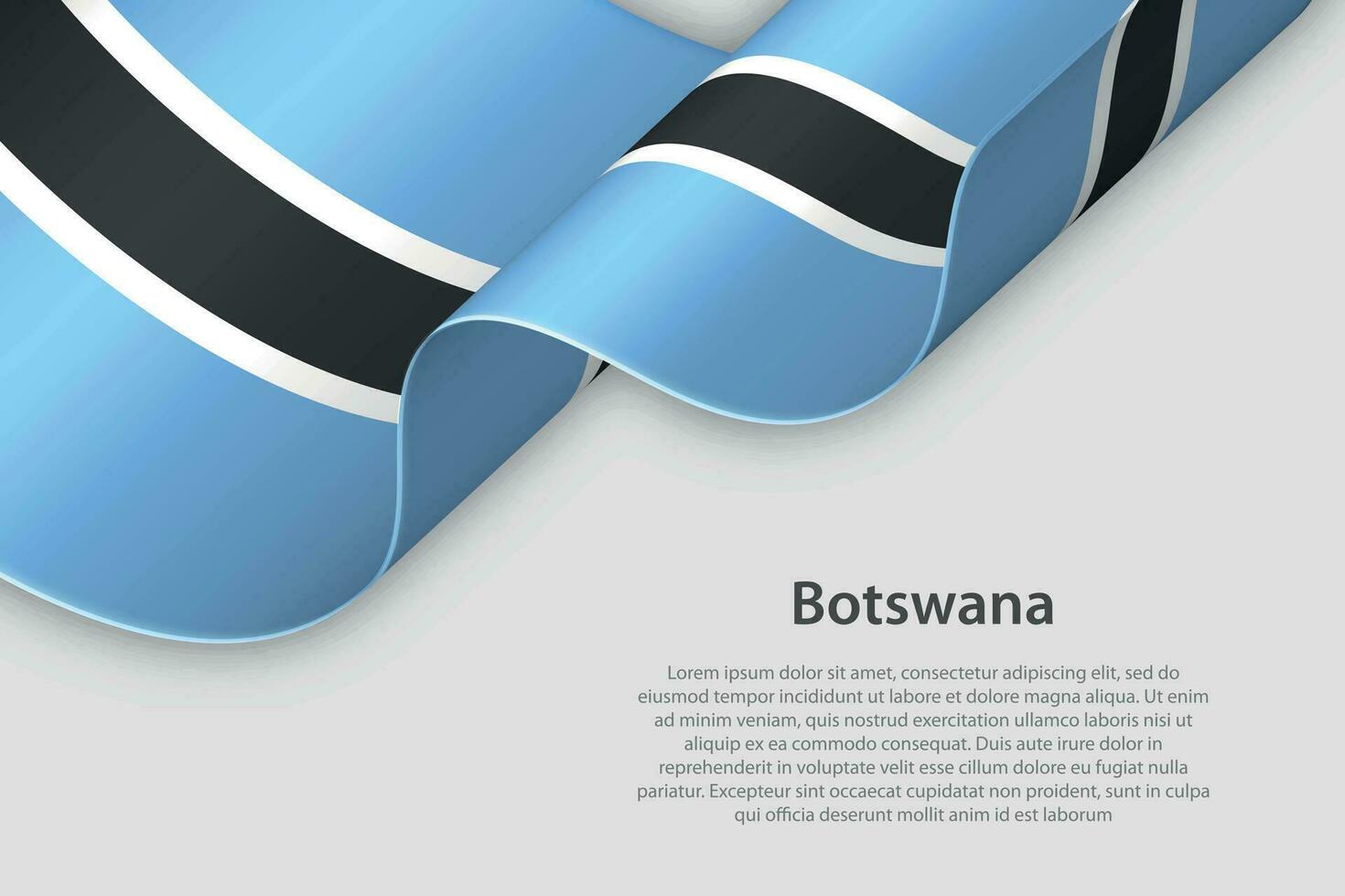 3d band med nationell flagga botswana isolerat på vit bakgrund vektor