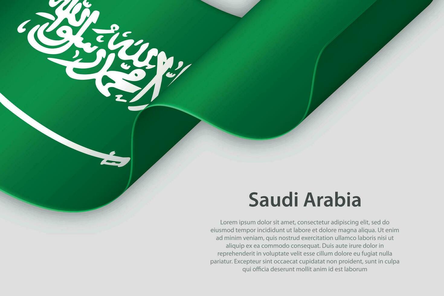 3d band med nationell flagga saudi arabien isolerat på vit bakgrund vektor