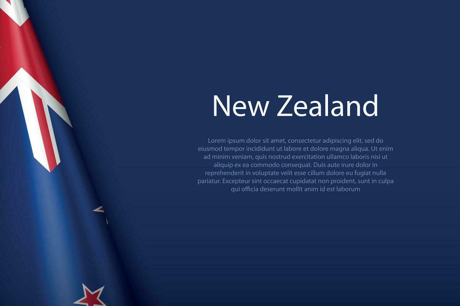 National Flagge Neu Neuseeland isoliert auf Hintergrund mit Copyspace vektor