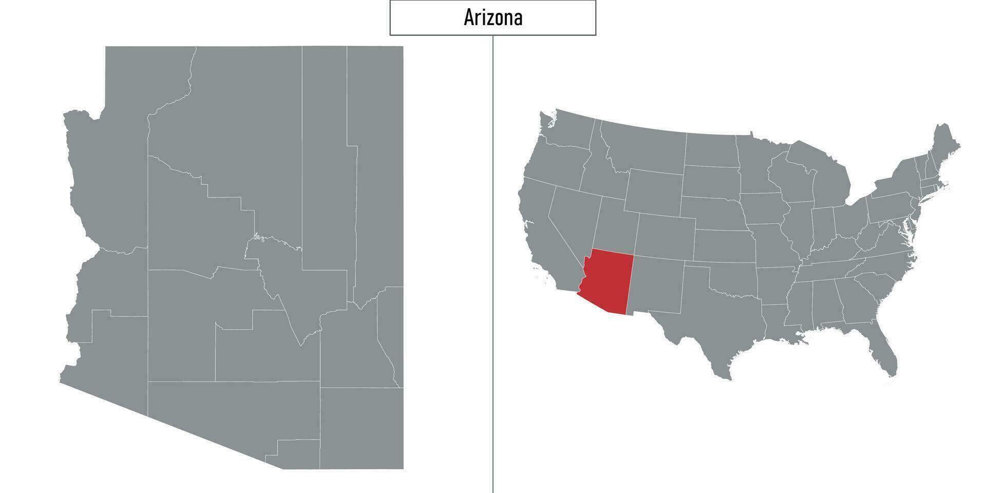 Karta av arizona stat av förenad stater och plats på USA Karta vektor