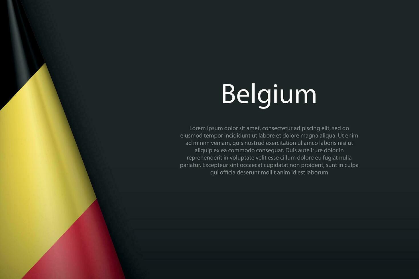 National Flagge Belgien isoliert auf Hintergrund mit Copyspace vektor