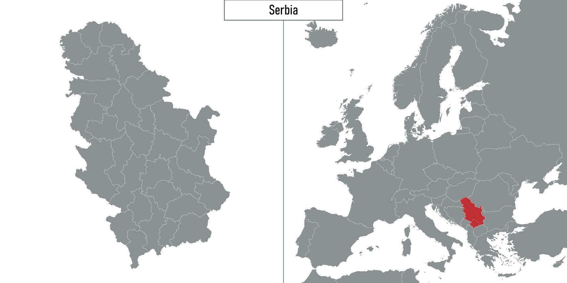 Karta av serbia och plats på Europa Karta vektor