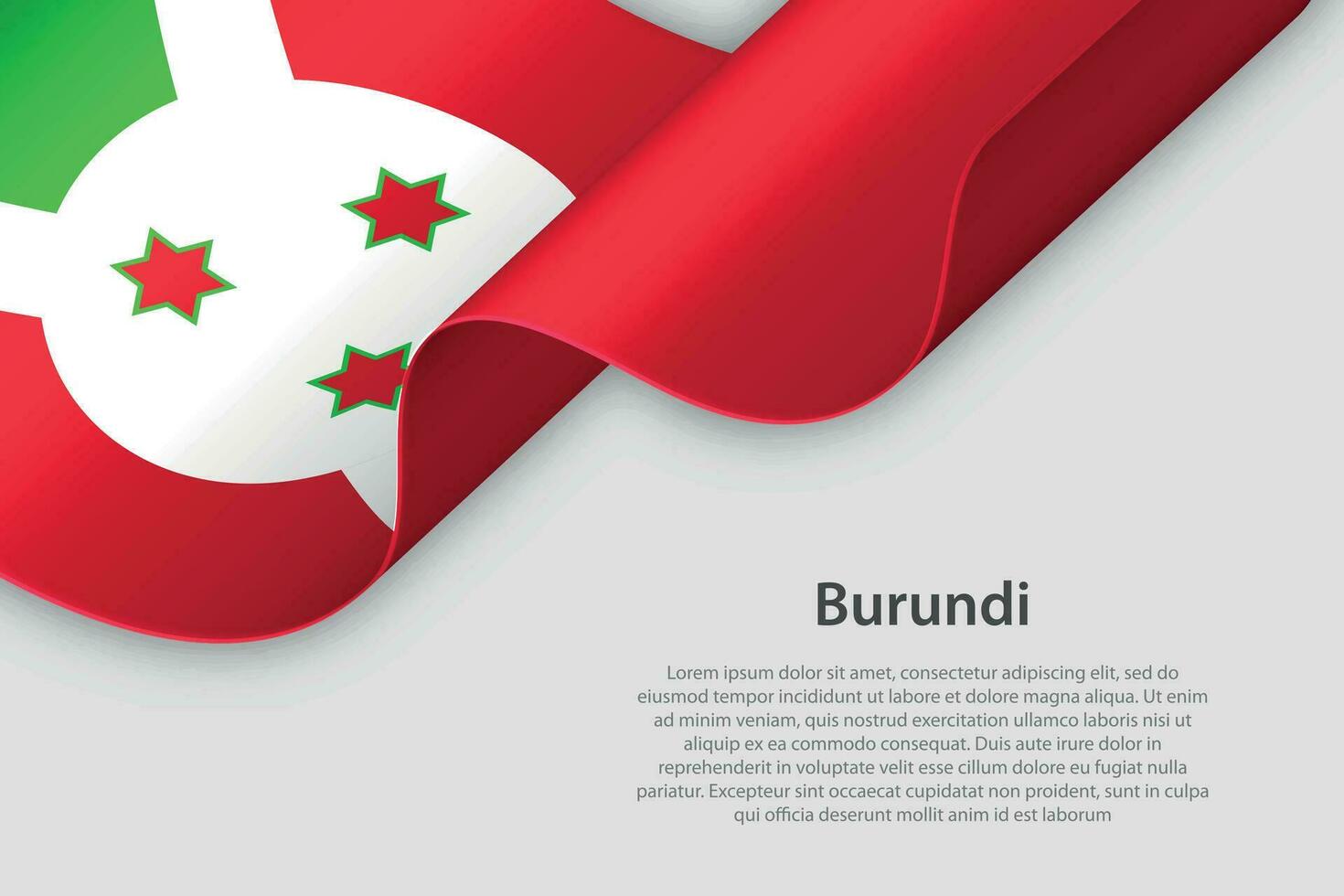 3d band med nationell flagga burundi isolerat på vit bakgrund vektor