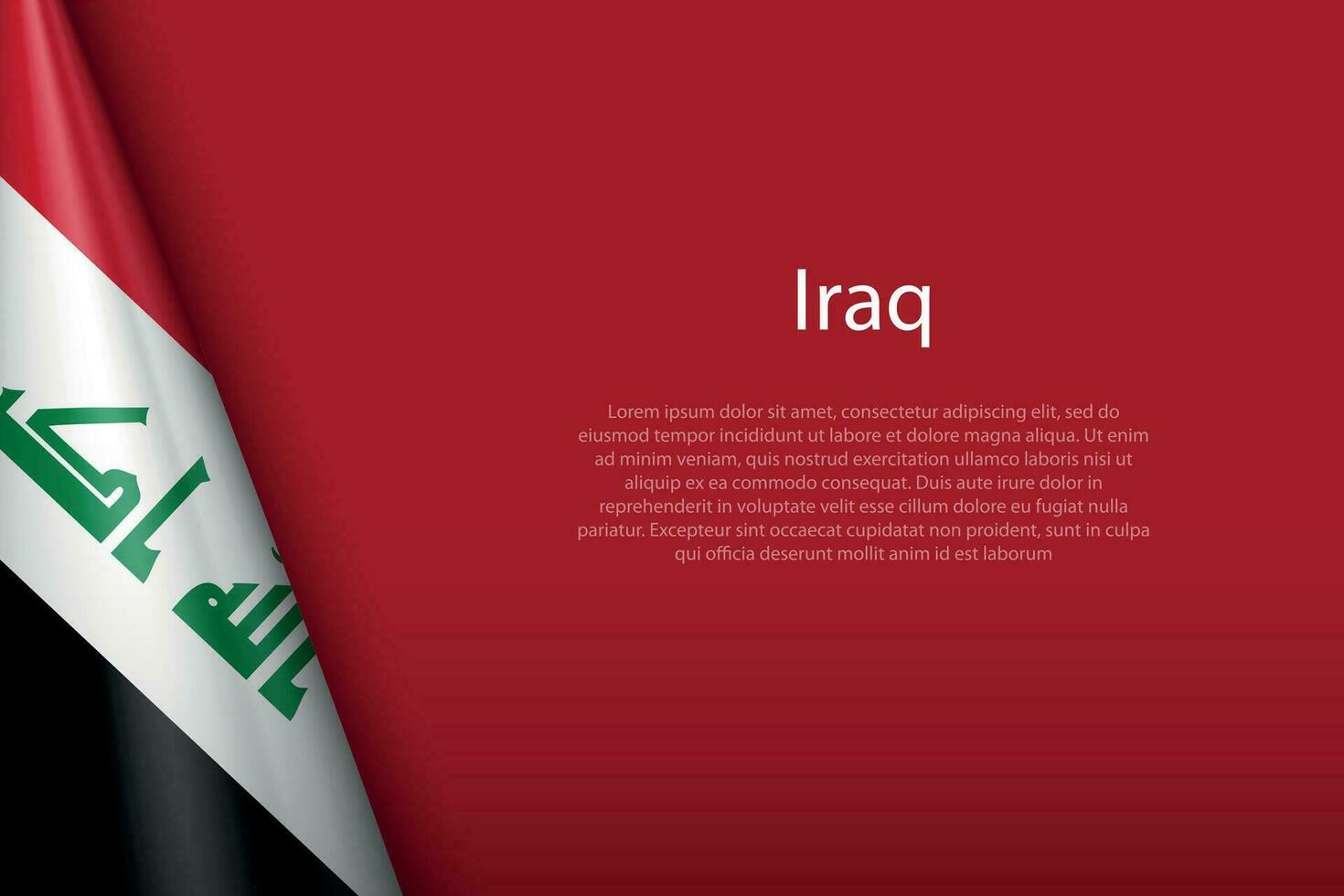 National Flagge Irak isoliert auf Hintergrund mit Copyspace vektor