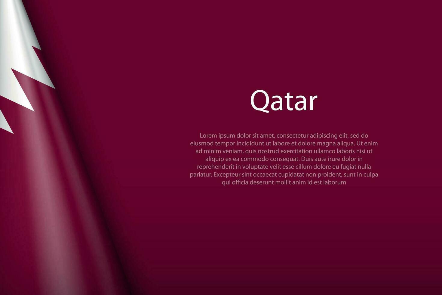 National Flagge Katar isoliert auf Hintergrund mit Copyspace vektor