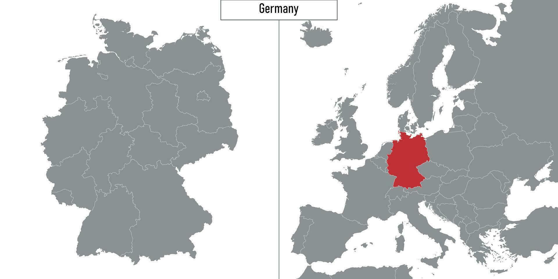 Karte von Deutschland und Ort auf Europa Karte vektor