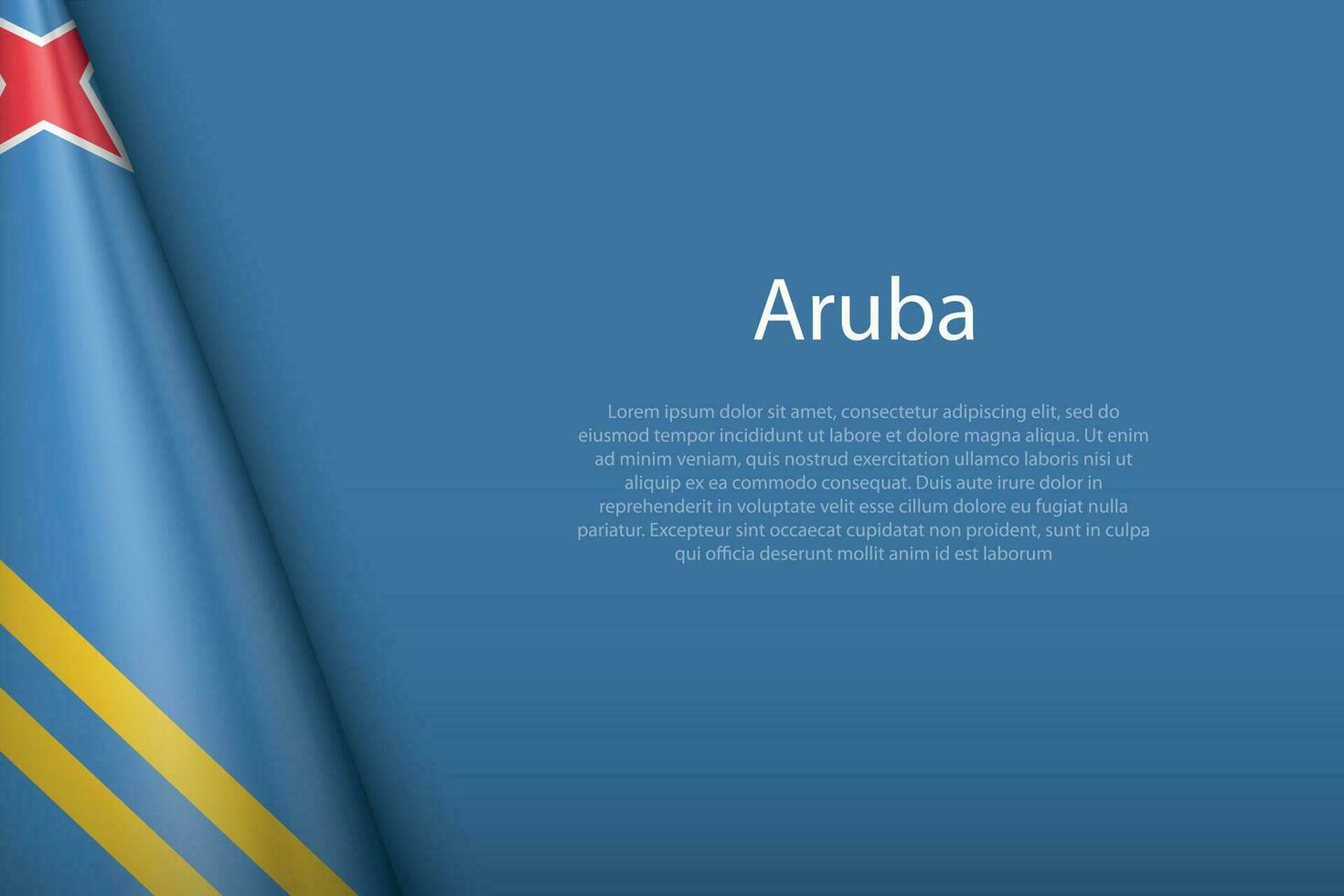 Flagge Aruba, isoliert auf Hintergrund mit Copyspace vektor