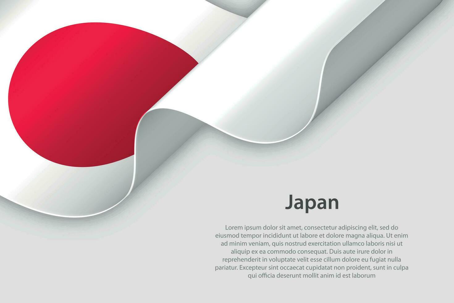 3d band med nationell flagga japan isolerat på vit bakgrund vektor