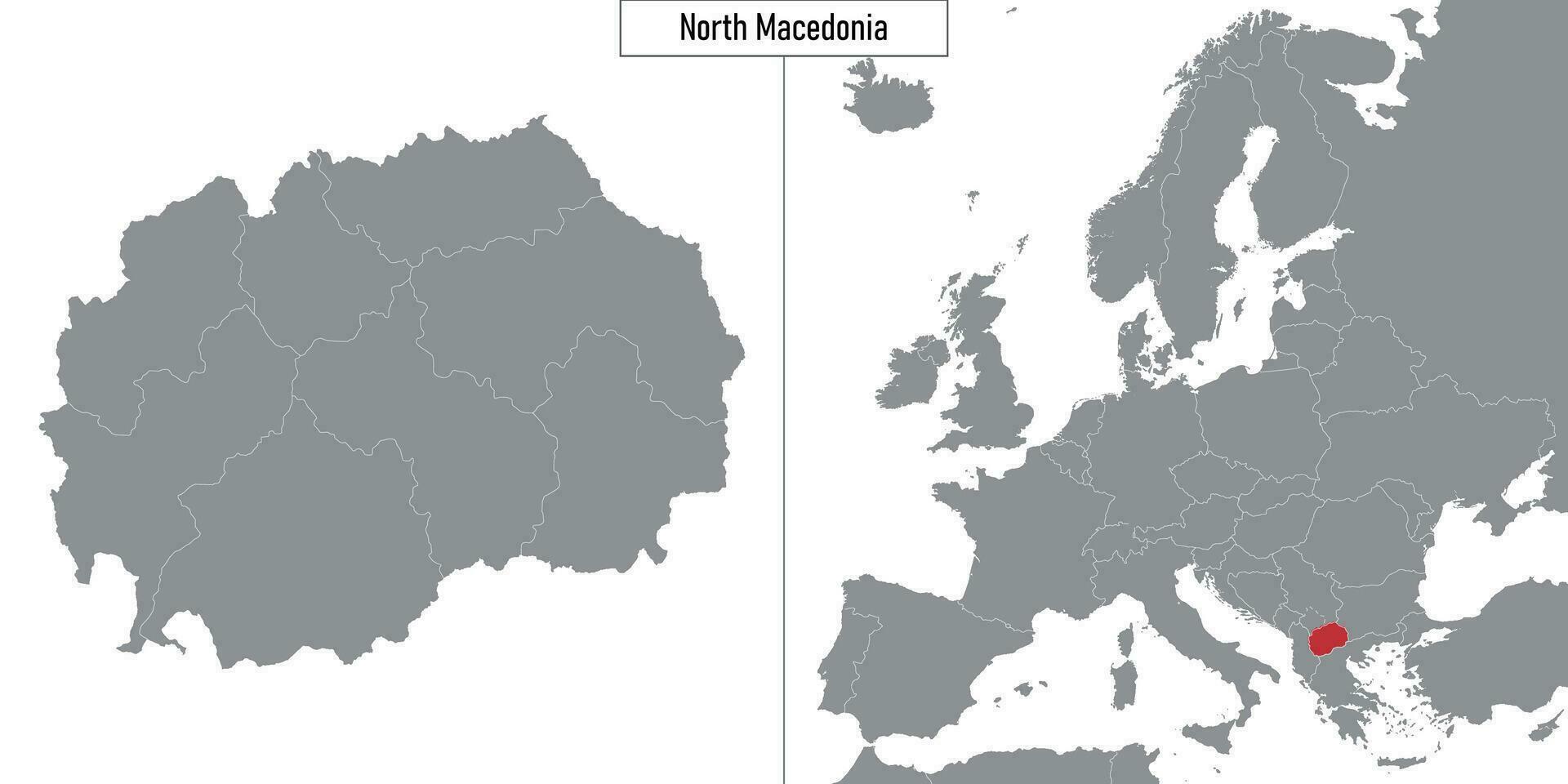 Karte von Norden Mazedonien und Ort auf Europa Karte vektor