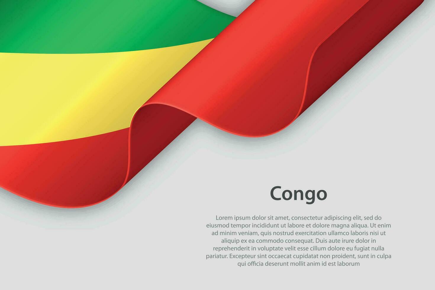 3d band med nationell flagga kongo isolerat på vit bakgrund vektor