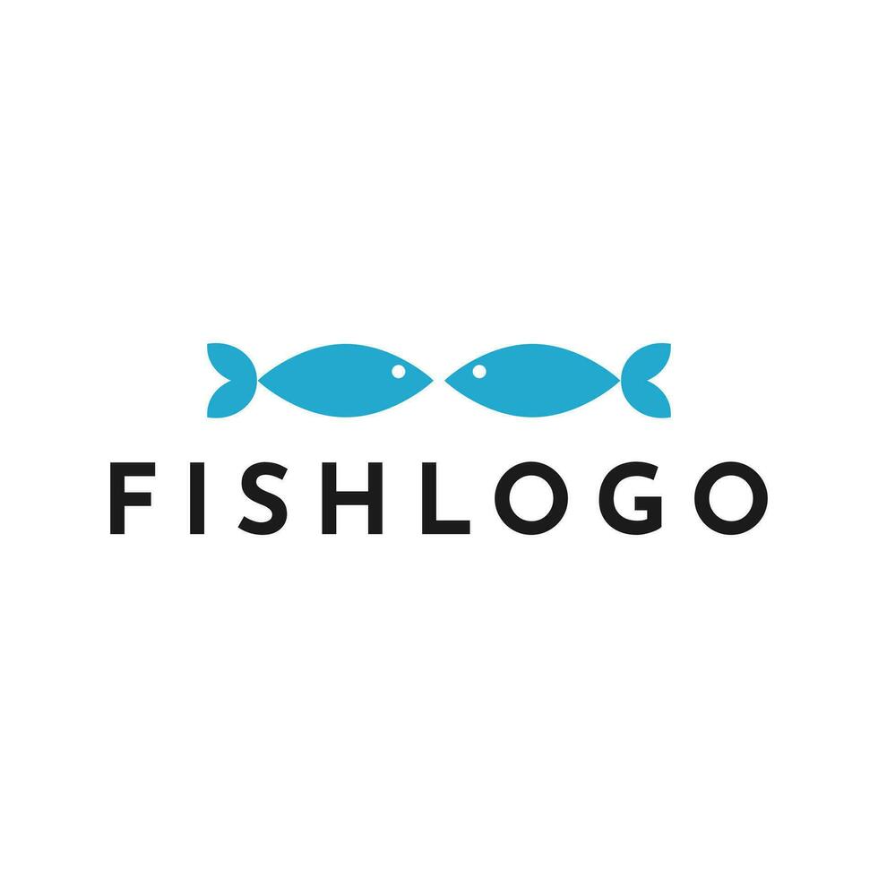 enkel och modern fisk logotyp design vektor