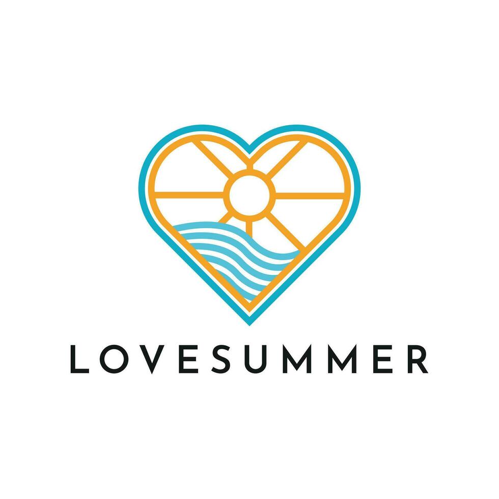 modern Konzept Liebe Sommer- Logo Design Vorlage vektor