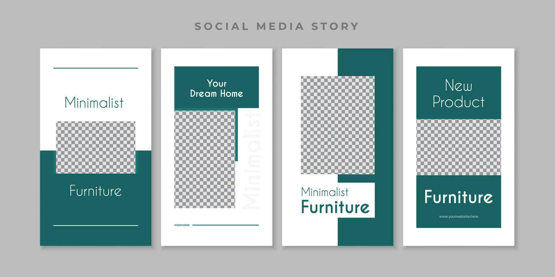 minimalistische Möbel Social Media Story Vorlage vektor