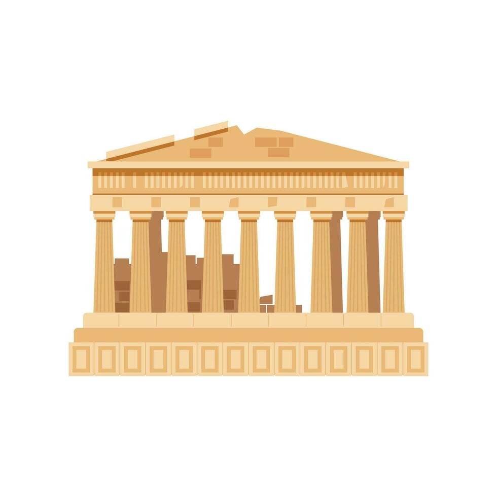 parthenon grekisk tempel gammal monument design vektor illustrationer